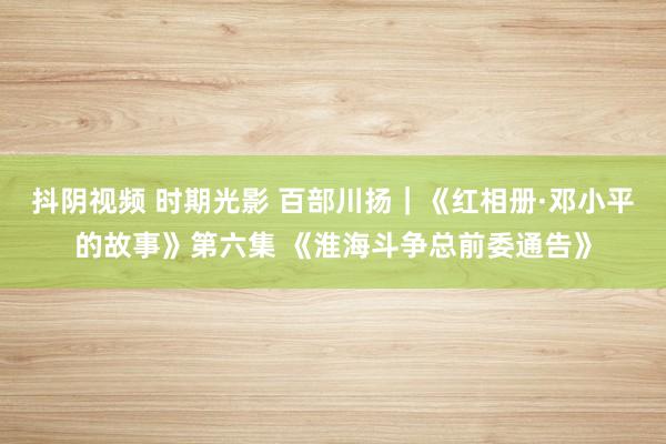 抖阴视频 时期光影 百部川扬｜《红相册·邓小平的故事》第六集 《淮海斗争总前委通告》