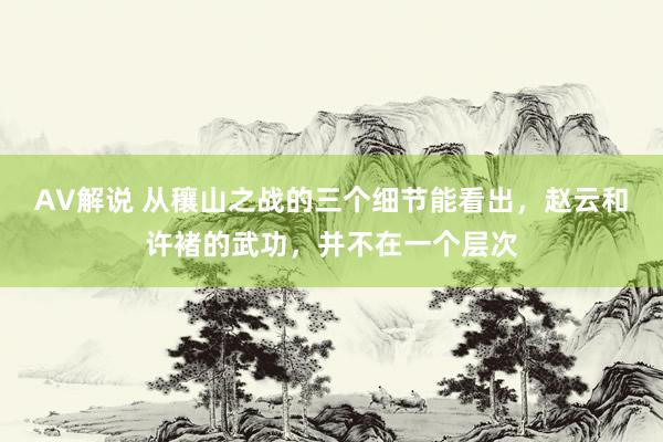 AV解说 从穰山之战的三个细节能看出，赵云和许褚的武功，并不在一个层次