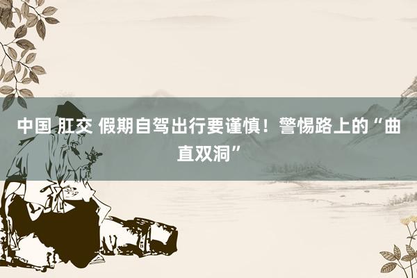 中国 肛交 假期自驾出行要谨慎！警惕路上的“曲直双洞”