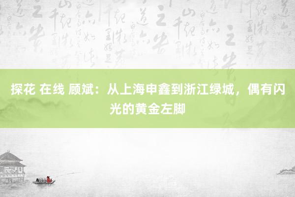 探花 在线 顾斌：从上海申鑫到浙江绿城，偶有闪光的黄金左脚